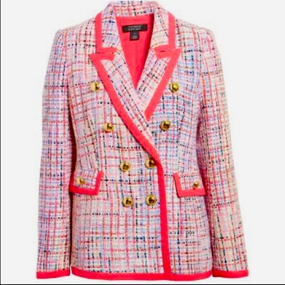 NEGOTIABLE Pink Tweed Atlantic-Pacific x Halogen Blazer Size 8